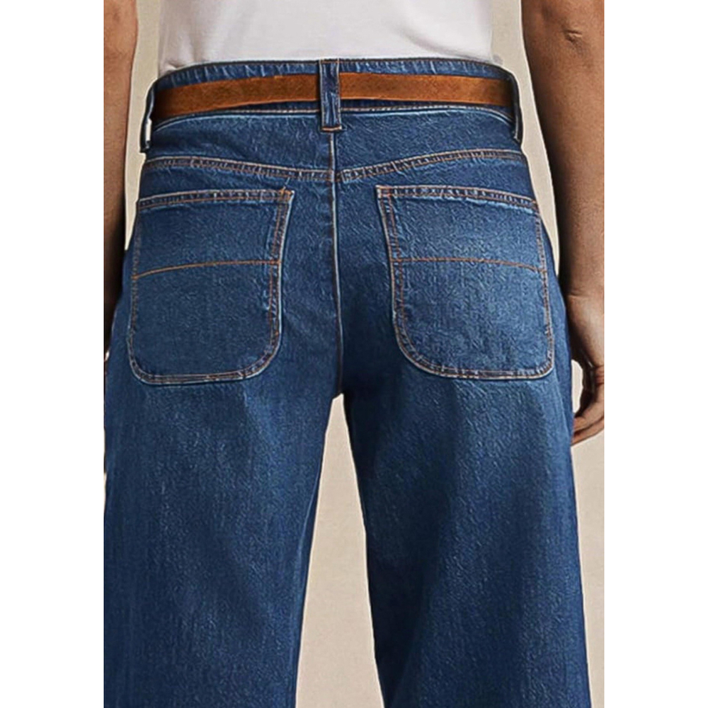 Flamingals Women’s High Rise Wide Leg Crop Jeans Barrel Leg Stretchy Baggy M - Picture 5 of 8